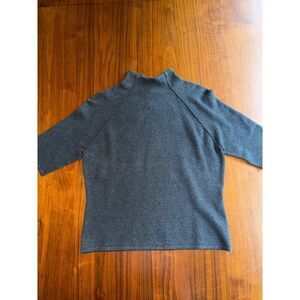 Jones & Co Women's Cotton Blend Stretch Mock Neck SS Sweater Grey - Size L
